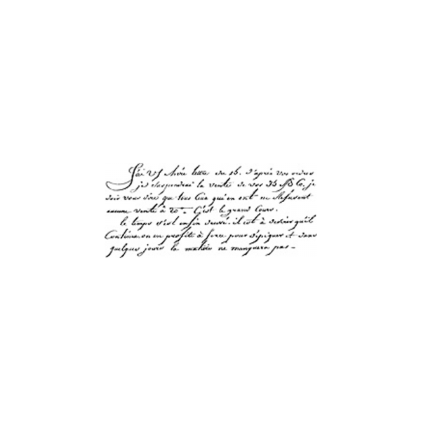 H2365 FRENCH WRITTING חותמת גומי על עץ כתב יד בצרפתית