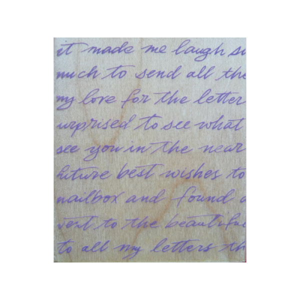 H3308 SANDRAS LETTER חותמת גומי רקע מכתב אהבה טקסט כתב יד אנגלית