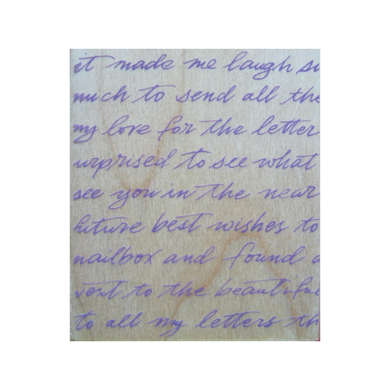 H3308 SANDRAS LETTER חותמת גומי רקע מכתב אהבה טקסט כתב יד אנגלית