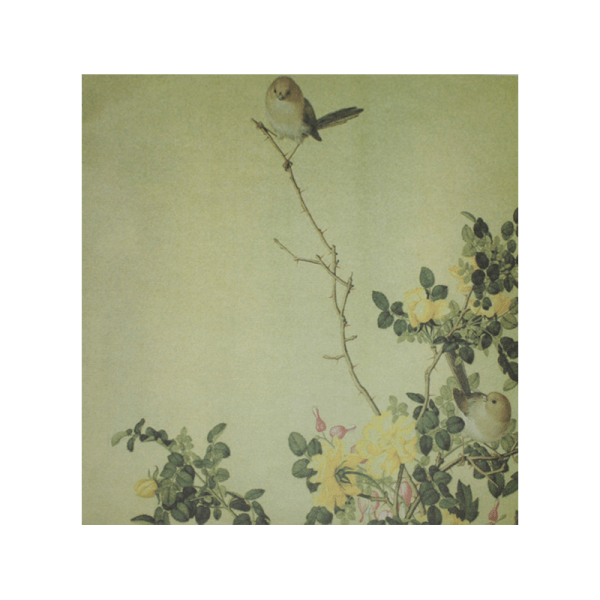 GARDEN-SONGBIRD דף מדוגם 30 על 30 ס"מ מראה וינטג' ציפור בגינה